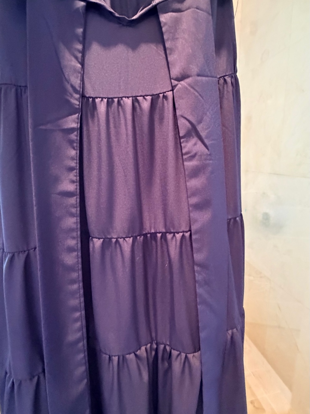 Navy Tiered Maxi Dress with Neck Tie - Boutique - never worn - Picture 6 of 7